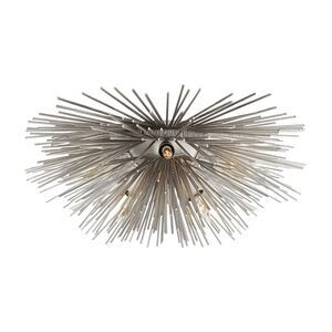 Visual Comfort By Kelly Wearstler Strada Small Flush Mount Burnished Silver Leaf
